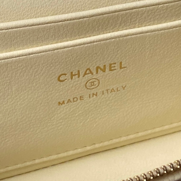CHANEL 25S VANITY BAG 20 IN CREAMY BEIGE CAVIAR LEATHER