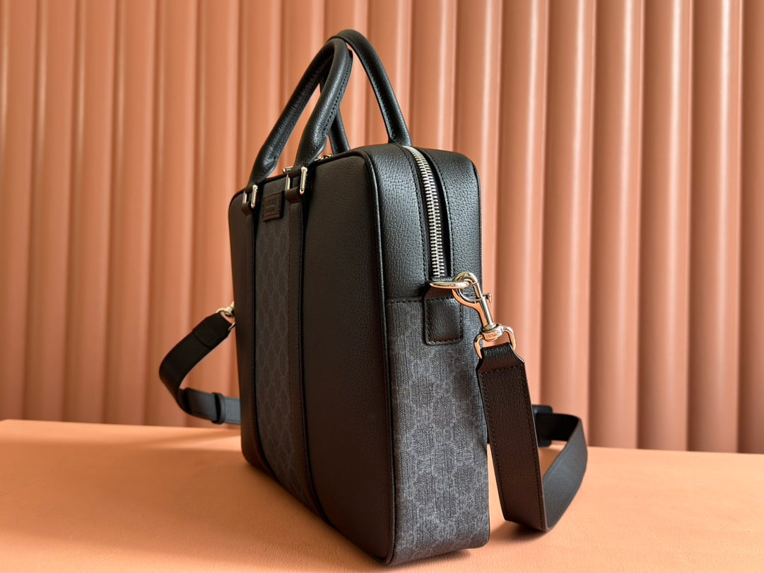 JUMBO MEDIUM BRIEFCASE 36.5 IN EXTRA DARK GREEN GG CALFSKIN