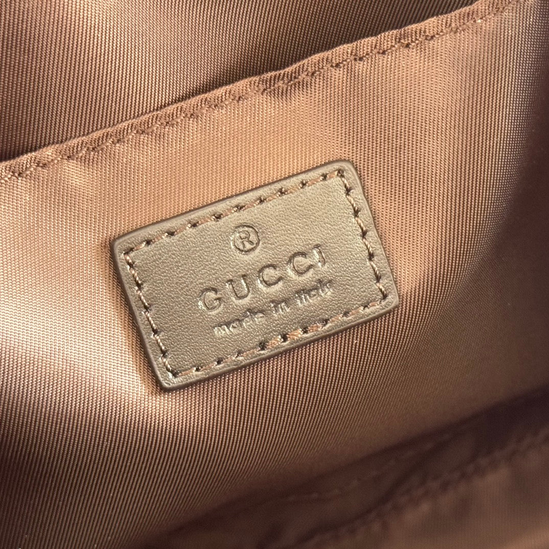 SMALL CROSSBODY BAG 23.5 IN BEIGE AND DARK BROWN GG CANVAS