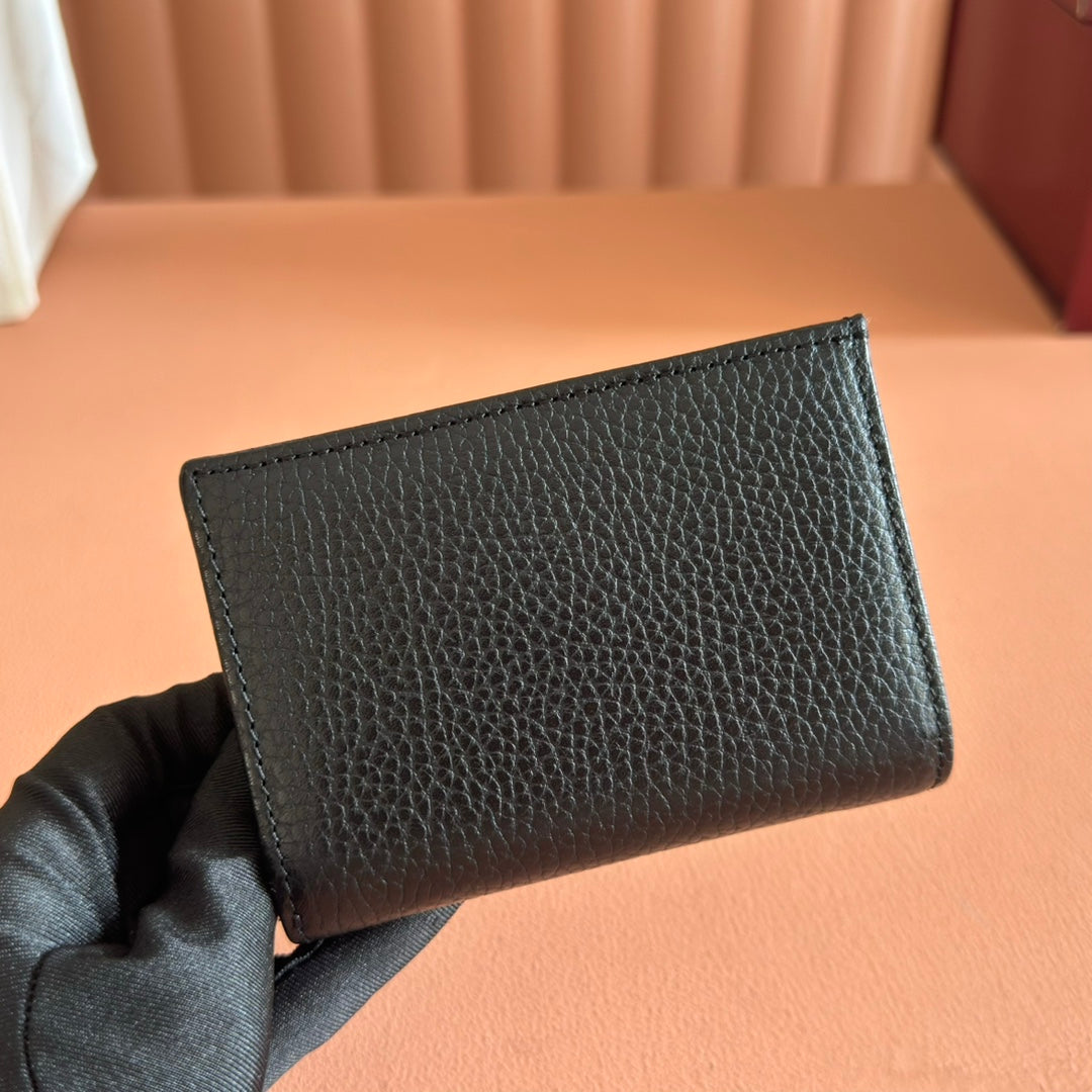 GG MARMONT SMALL WALLET 11 BLACK IN CALFSKIN