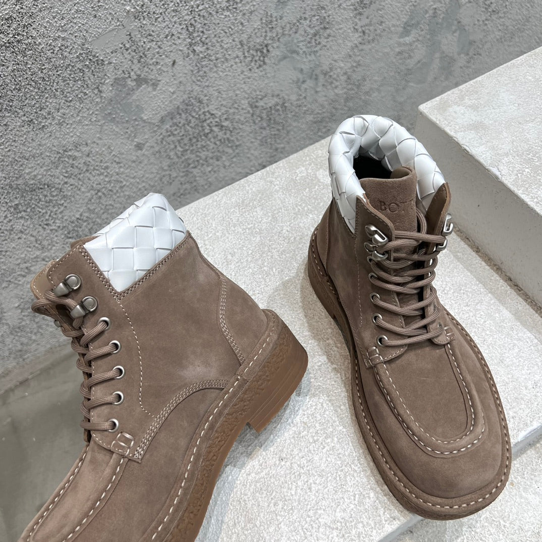 HADDOCK LACE-UP ANKLE BOOT IN WALNUT BROWN SUEDE