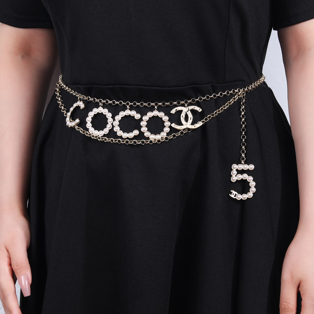 CHANEL 25S CHAIN BELT WITH PEARL 612634 mysite