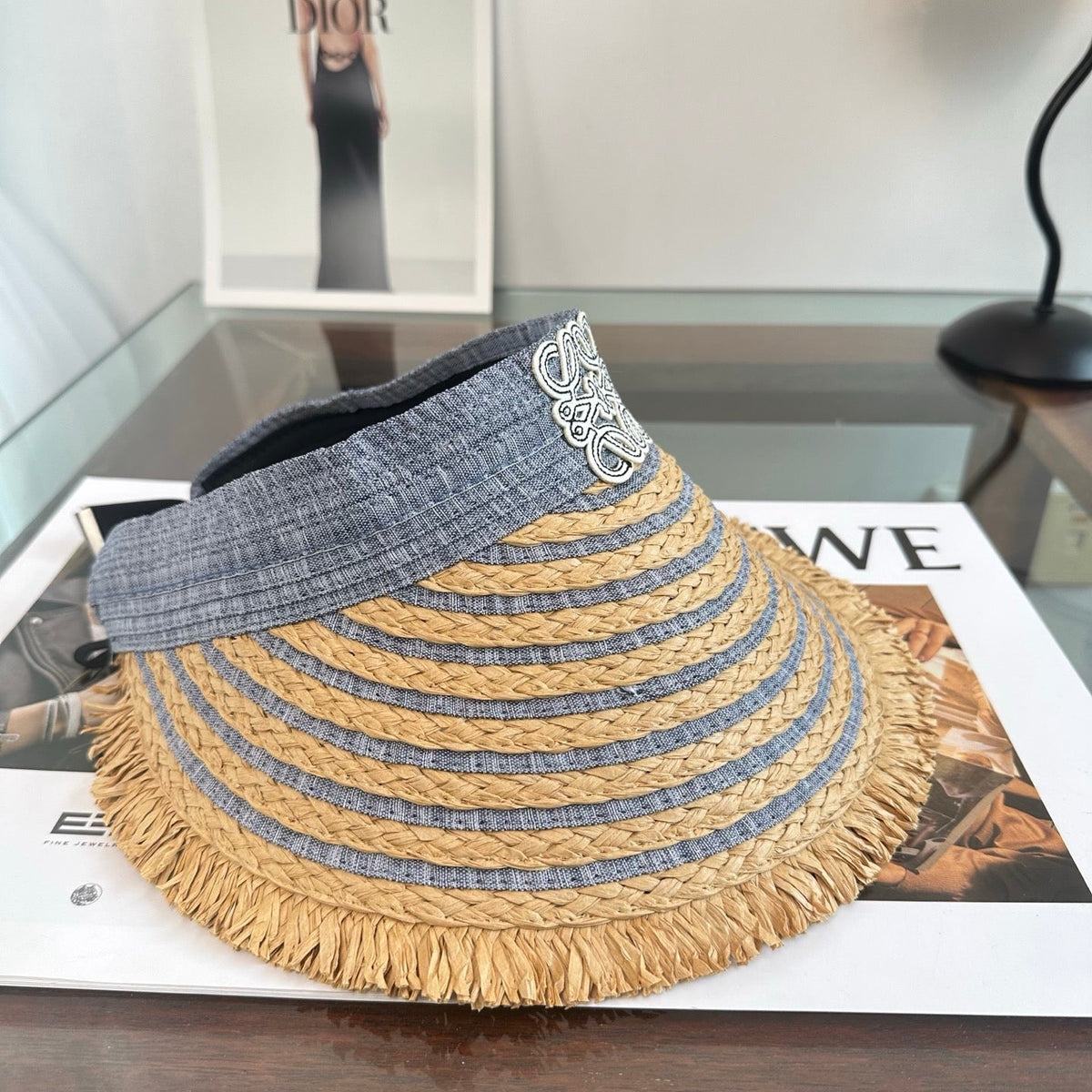 LOEWE 26S RAFFIA SUN VISOR STYLE 261
