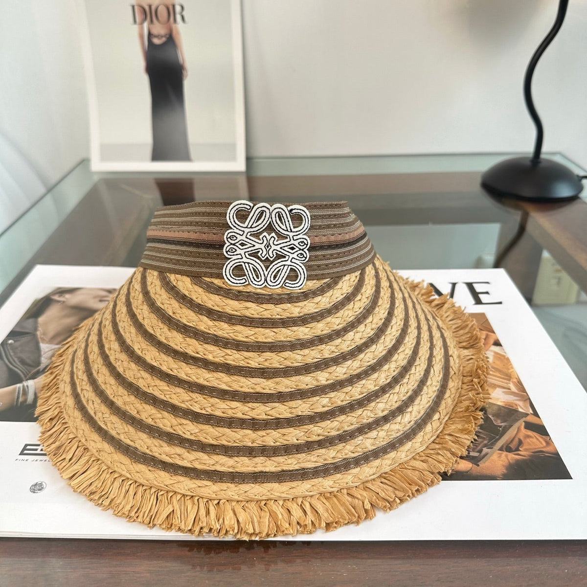 LOEWE 26S RAFFIA SUN VISOR STYLE 260