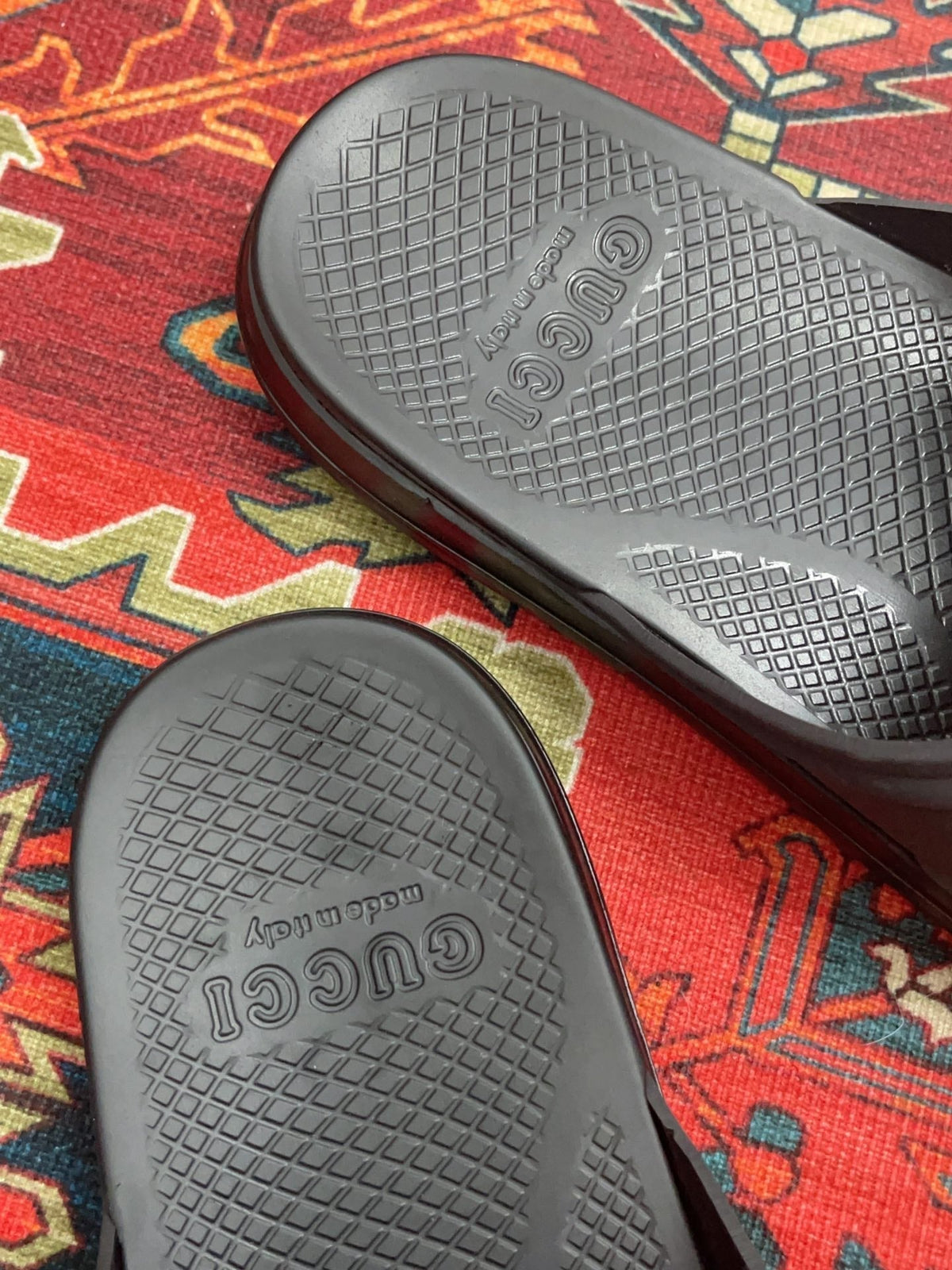 GG WEB SLIDE SANDAL BLACK RUBBER