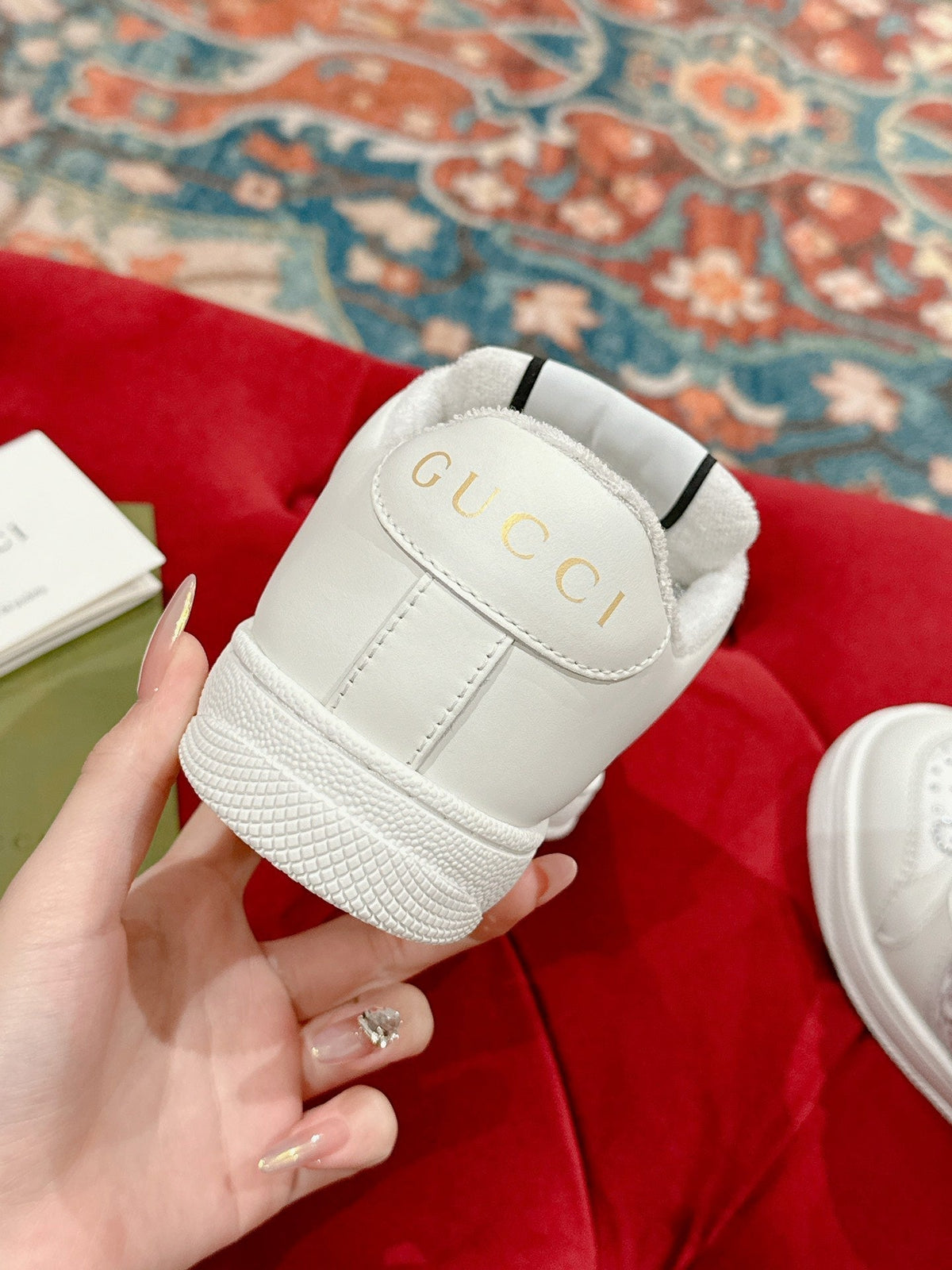 GUCCI 26S SCREENER SNEAKER IN WHITE CALFSKIN