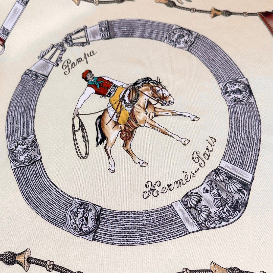 HERMES 26S SCARF 90 IN SILK AND CASHMERE 492389