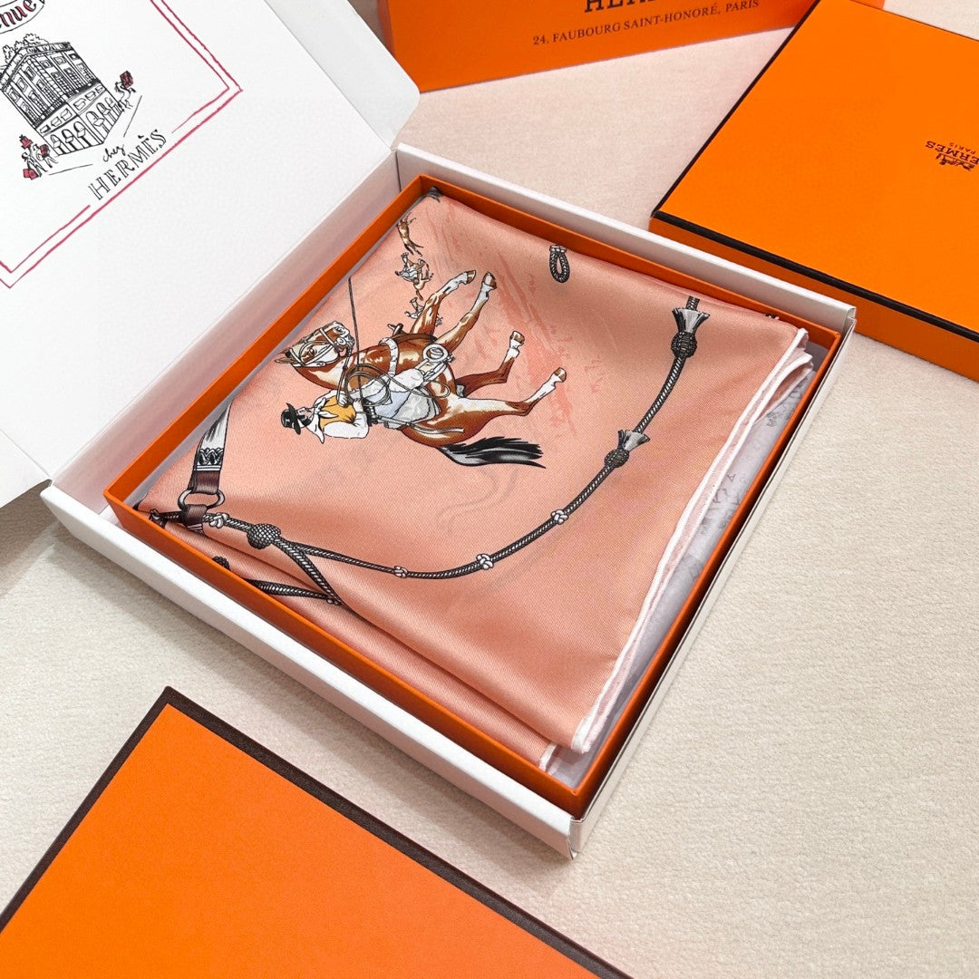 HERMES 26S SCARF 90 IN SILK AND CASHMERE 492390