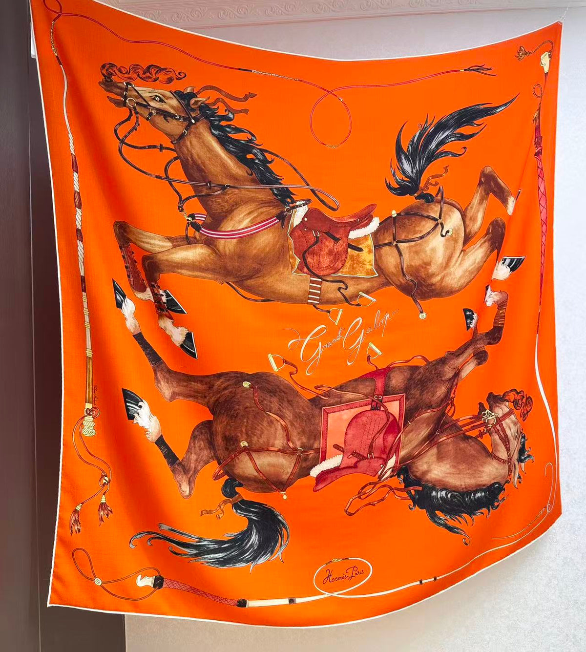 HERMES 26S SCARF 135 IN SILK AND CASHMERE 498251