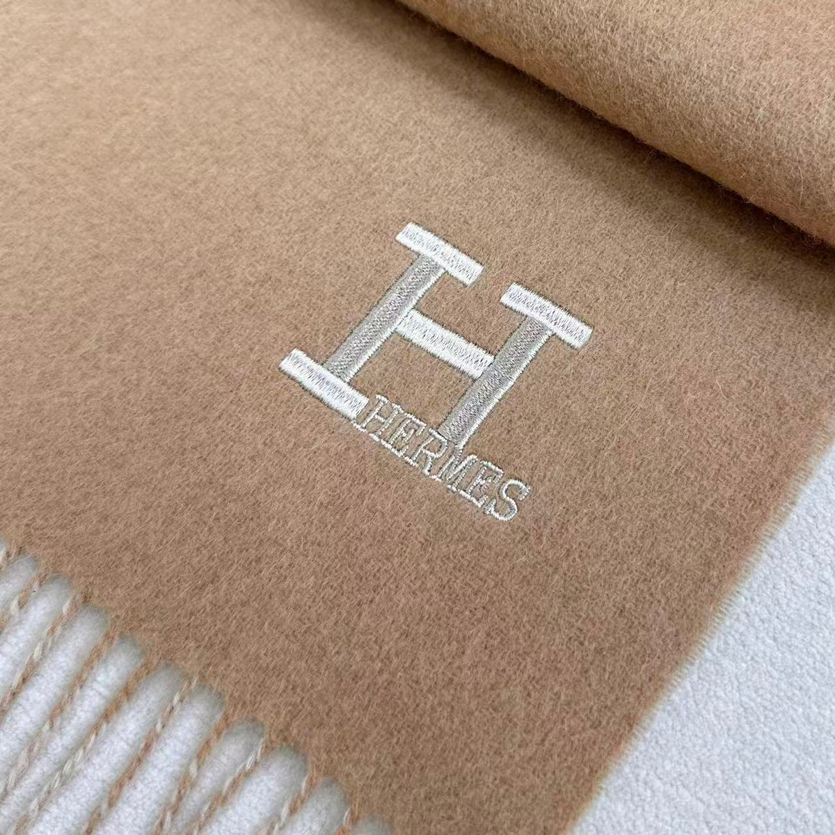 HERMES 26S SCARF 190 IN CASHMERE WOOL BLEND 492374