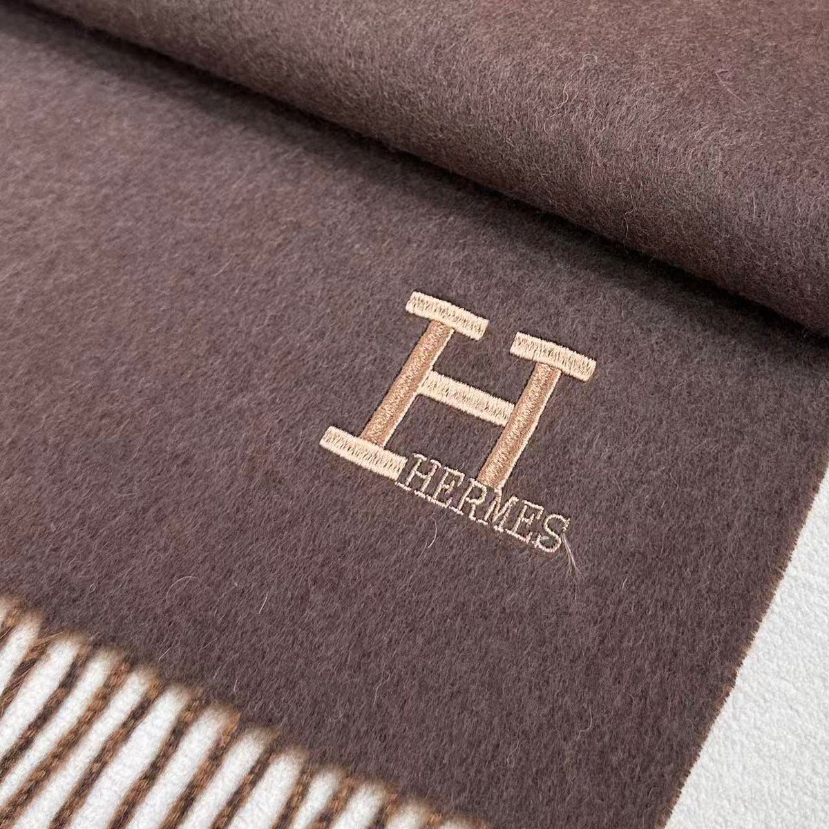 HERMES 26S SCARF 190 IN CASHMERE WOOL BLEND 492375