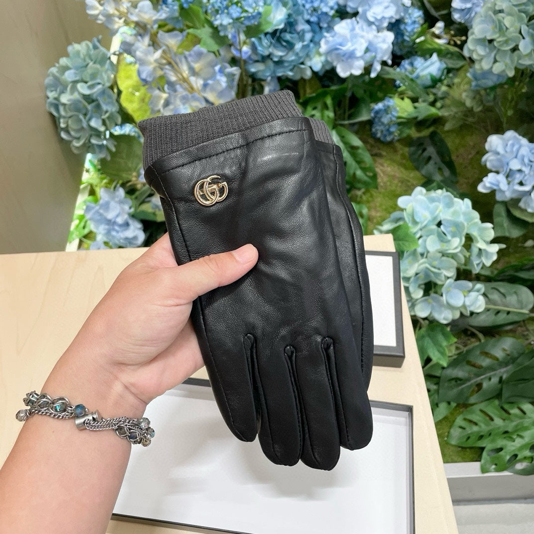 GLOVES IN BLACK SHEEPSKIN MIX WOOL 463824