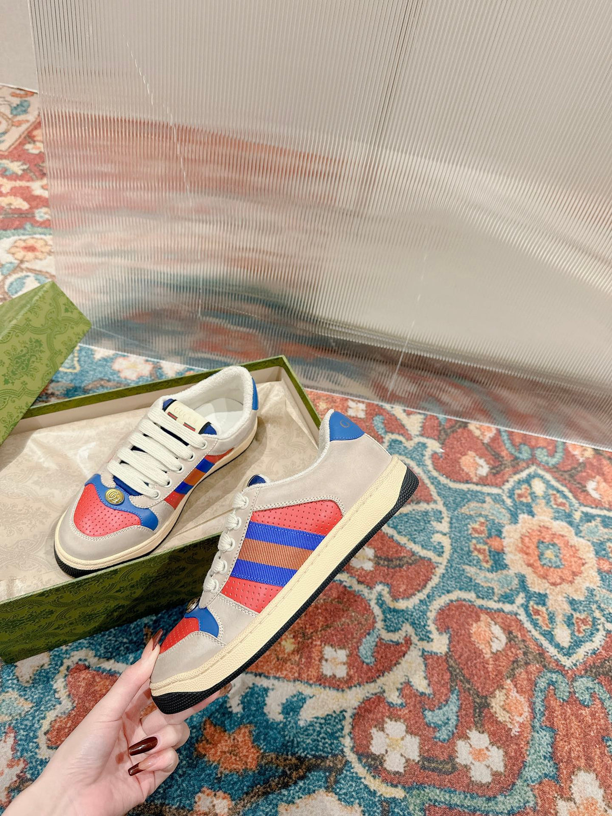 GUCCI 26S SCREENER SNEAKER IN MULTICOLOR LEATHER