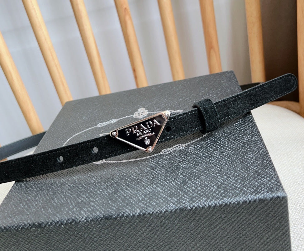PRADA 25S BELT 15 MM IN BLACK SUEDE 541734 mysite