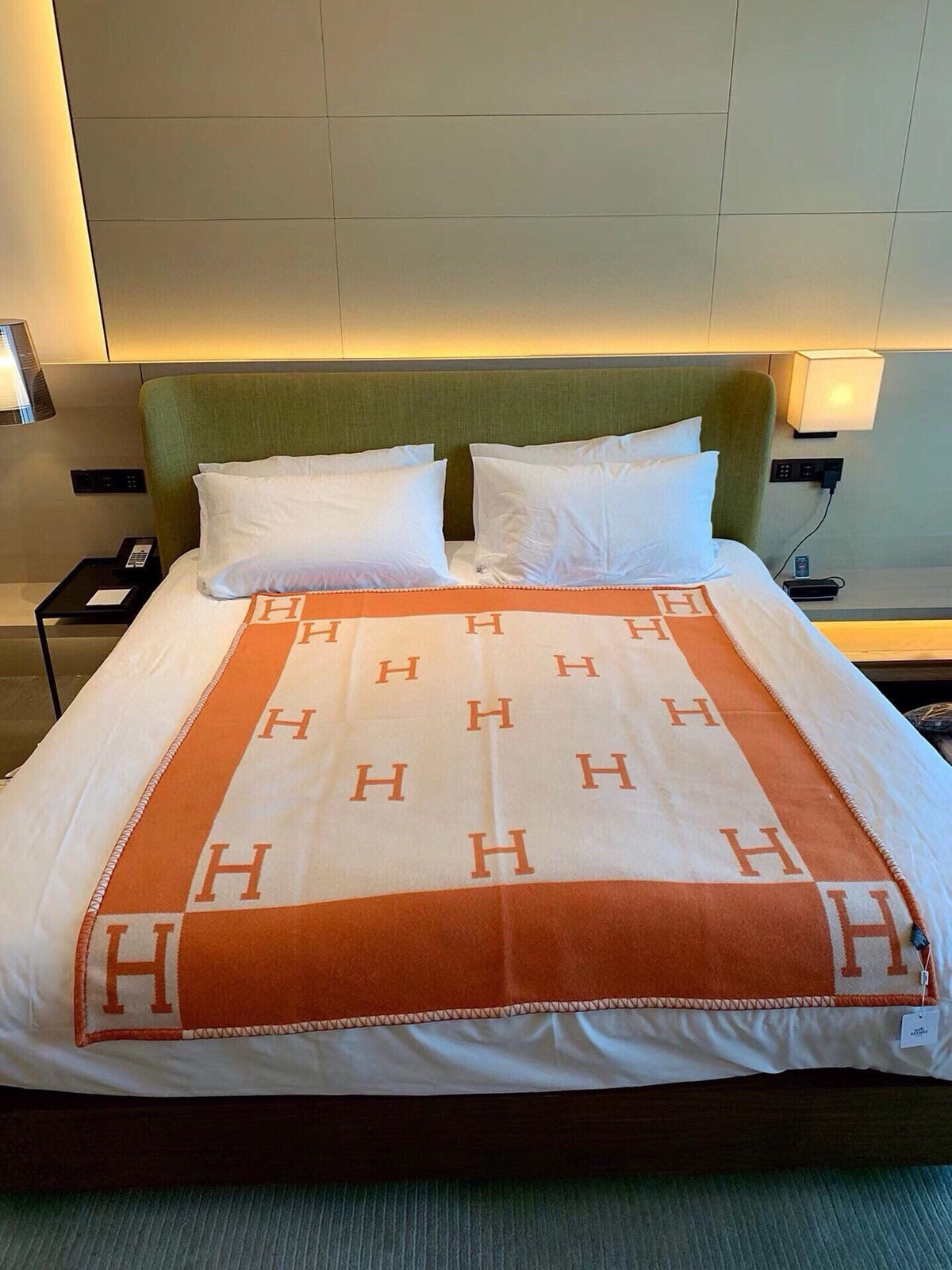 TIGRE BAYADERE BLANAVALON III THROW BLANKET IN SPANISH ORANGE CASHMERE 407145