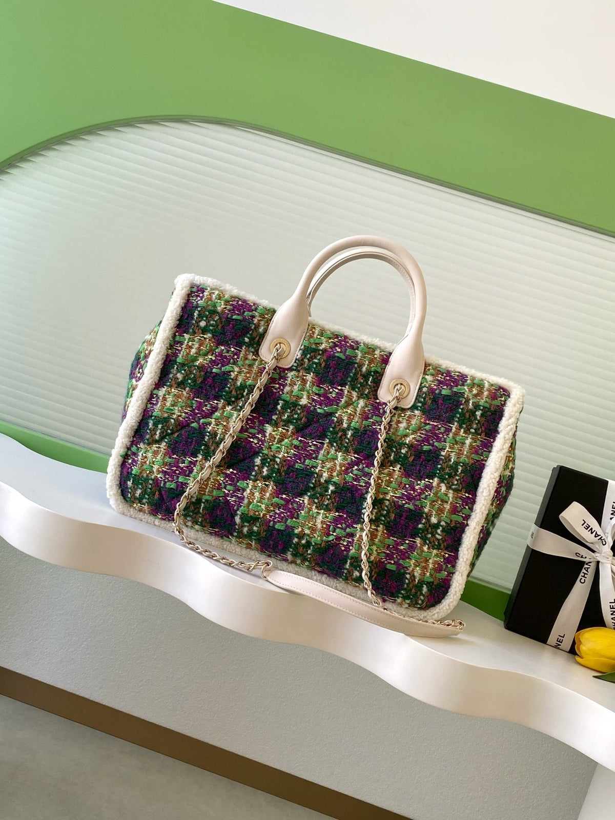 CHANEL 25S SHOPPING BAG 40 IN MULTICOLOR TWEED