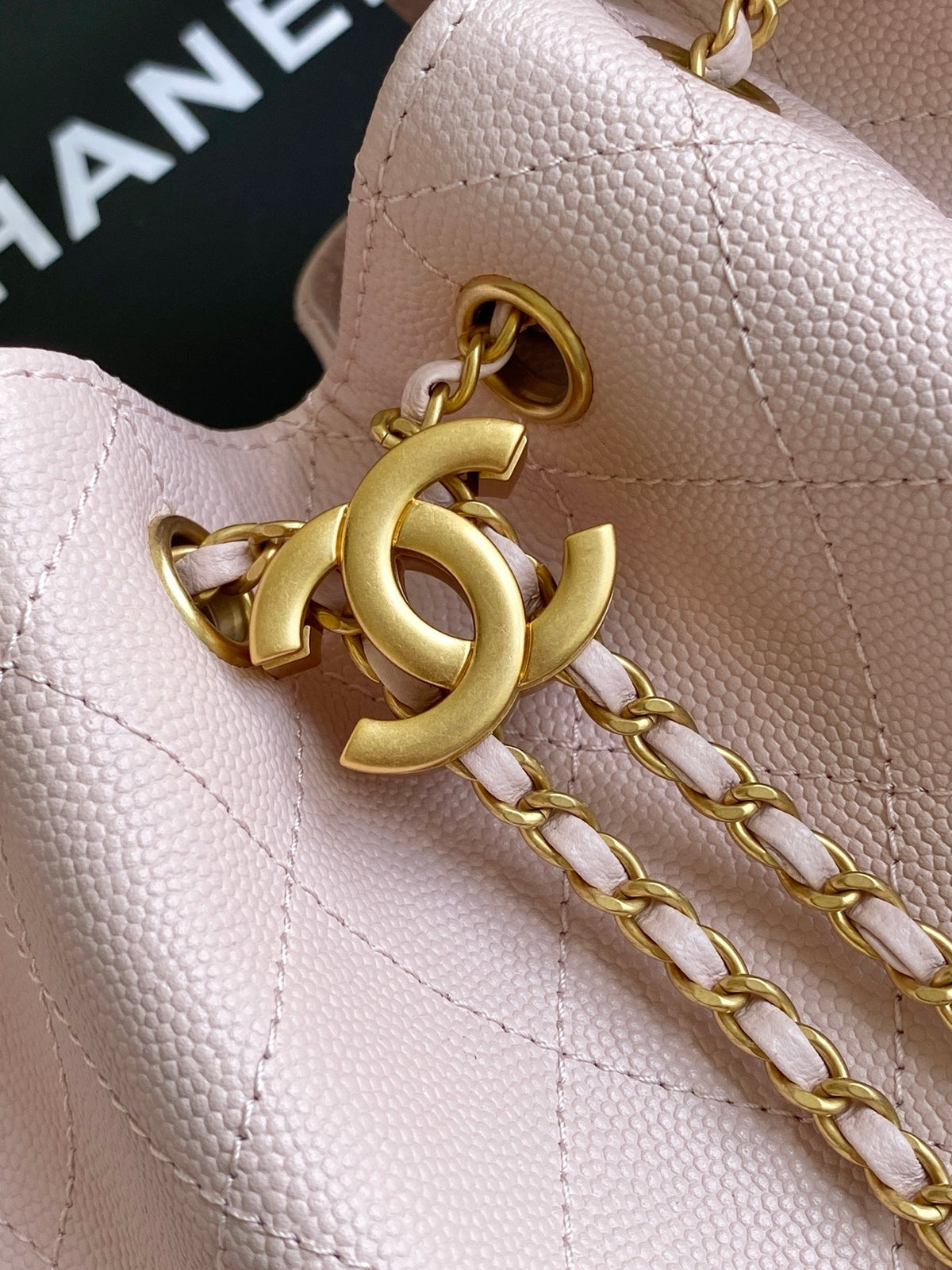 CHANEL 25S HOBO BAG 30 IN LIGHT PINK CAVIAR WITH GOLD HARDWARE