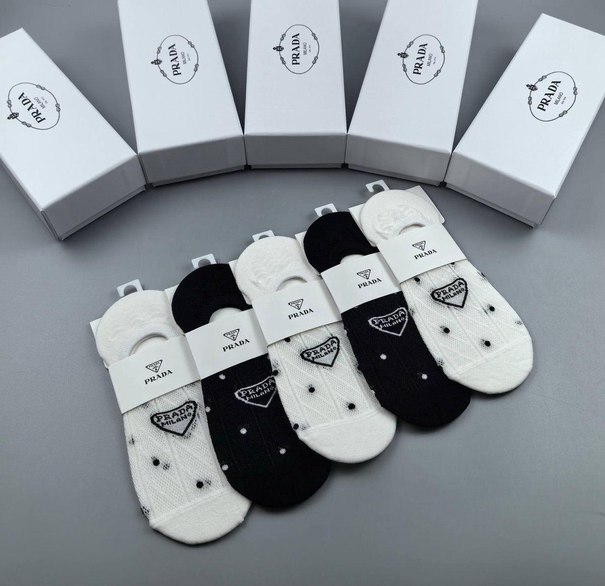 PRADA 26S NO-SHOW SOCKS 348382 (1 BOX)