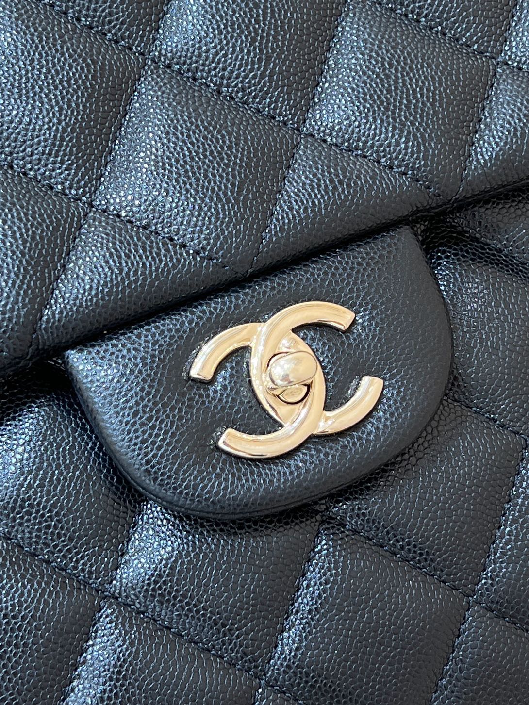25S CHANEL CLASSIC JUMBO BAG 38 IN BLACK LAMBSKIN