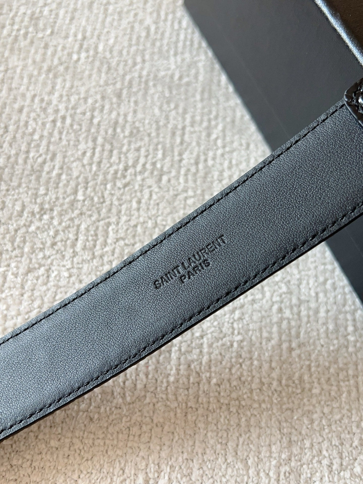 YSL 25S BELT 30 MM IN BLACK CALFSKIN SNAKE-EMBOSSED 571010 mysite