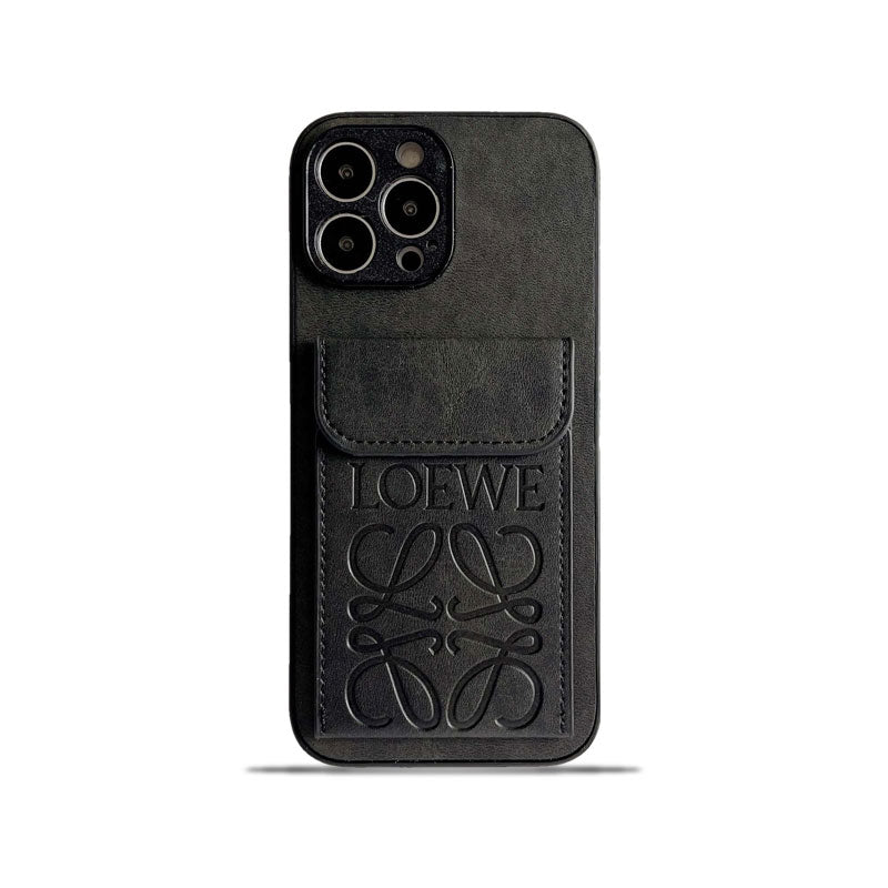 Luxury iPhone Case With Card Holder Black-LZP241448 mysite