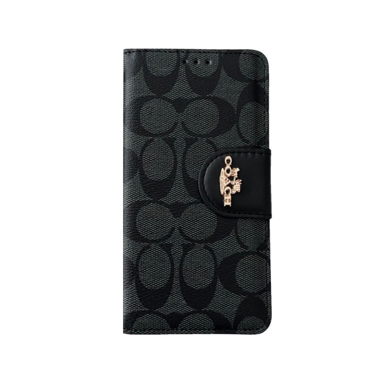 Classic iPhone Case Leather Flip Case with Card Holder Black mysite