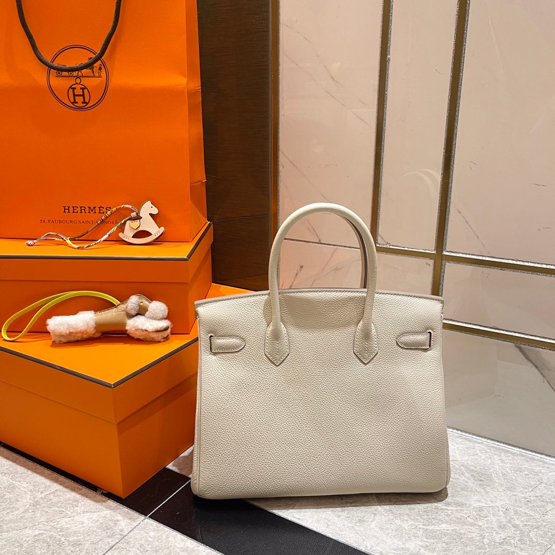 HM BIRKIN 30CM CREAMY WHITE TOGO LEATHER SILVER HARDWARE