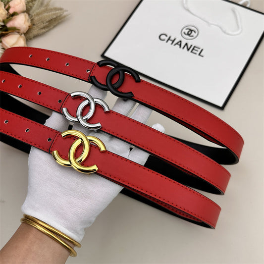CC Women's Leather Belt (Red)
