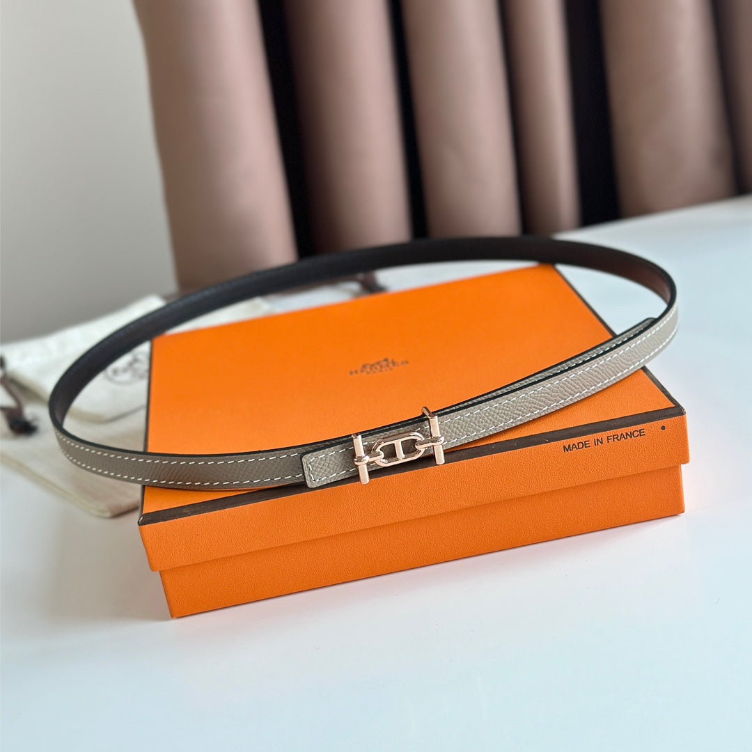 HM ANCRE BUCKLE & REVERSIBLE BLACK AND KHAKI BROWN LEATHER STRAP 13MM COPPER HARDWARE mysite