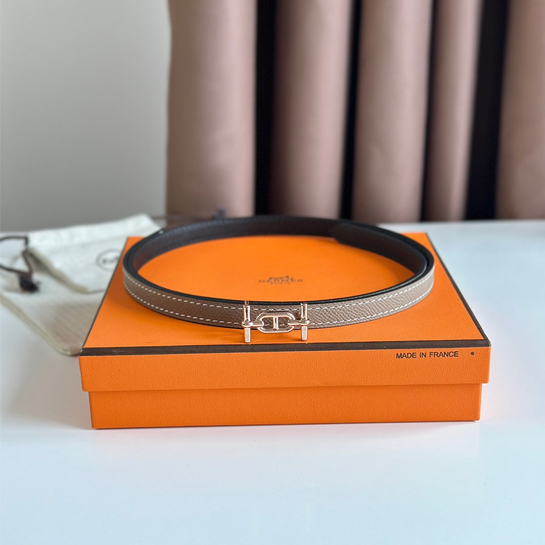 HM ANCRE BUCKLE & REVERSIBLE BLACK AND KHAKI BROWN LEATHER STRAP 13MM COPPER HARDWARE mysite