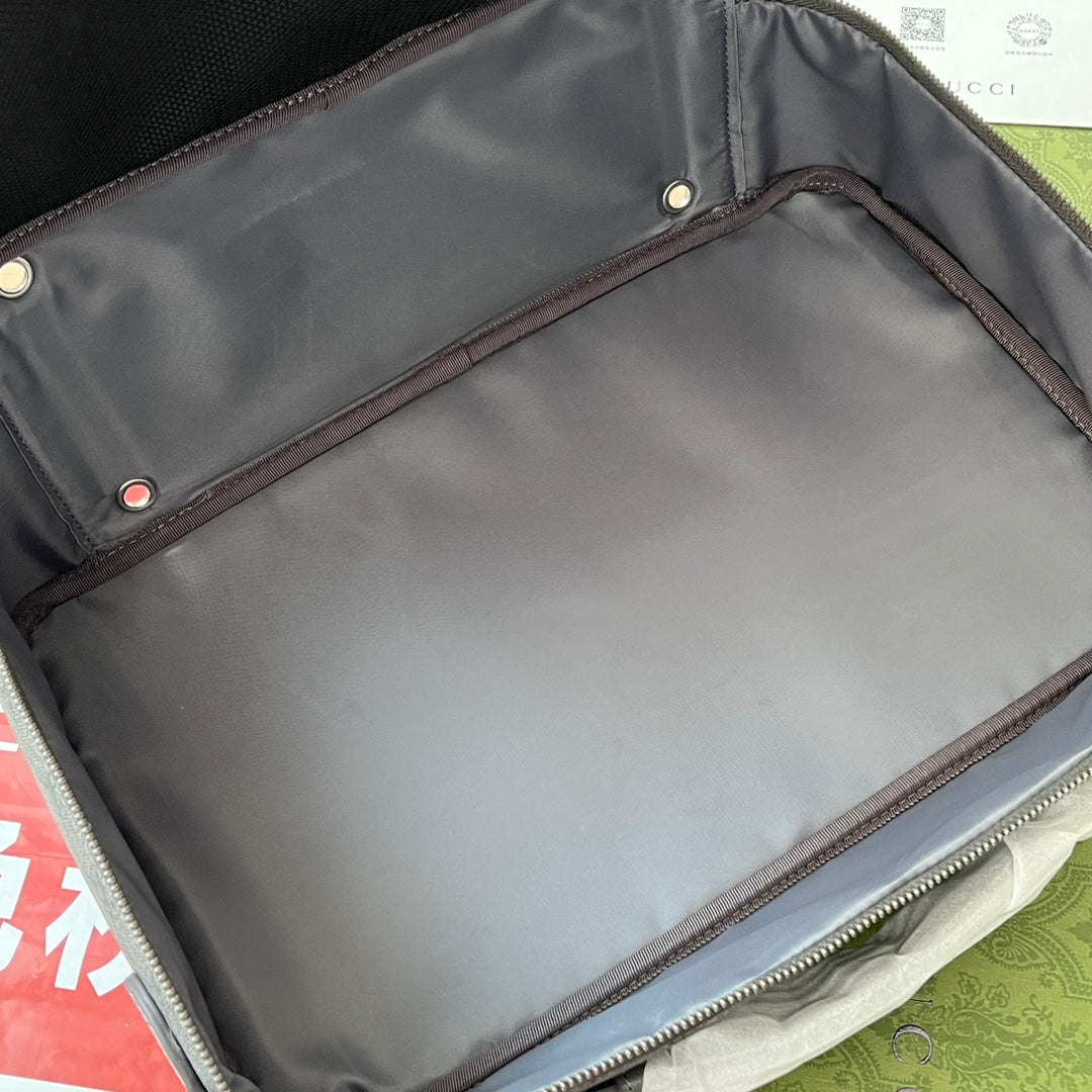 OPHIDIA SHOULDER BAG 36 IN DARK GREY GG CALFSKIN