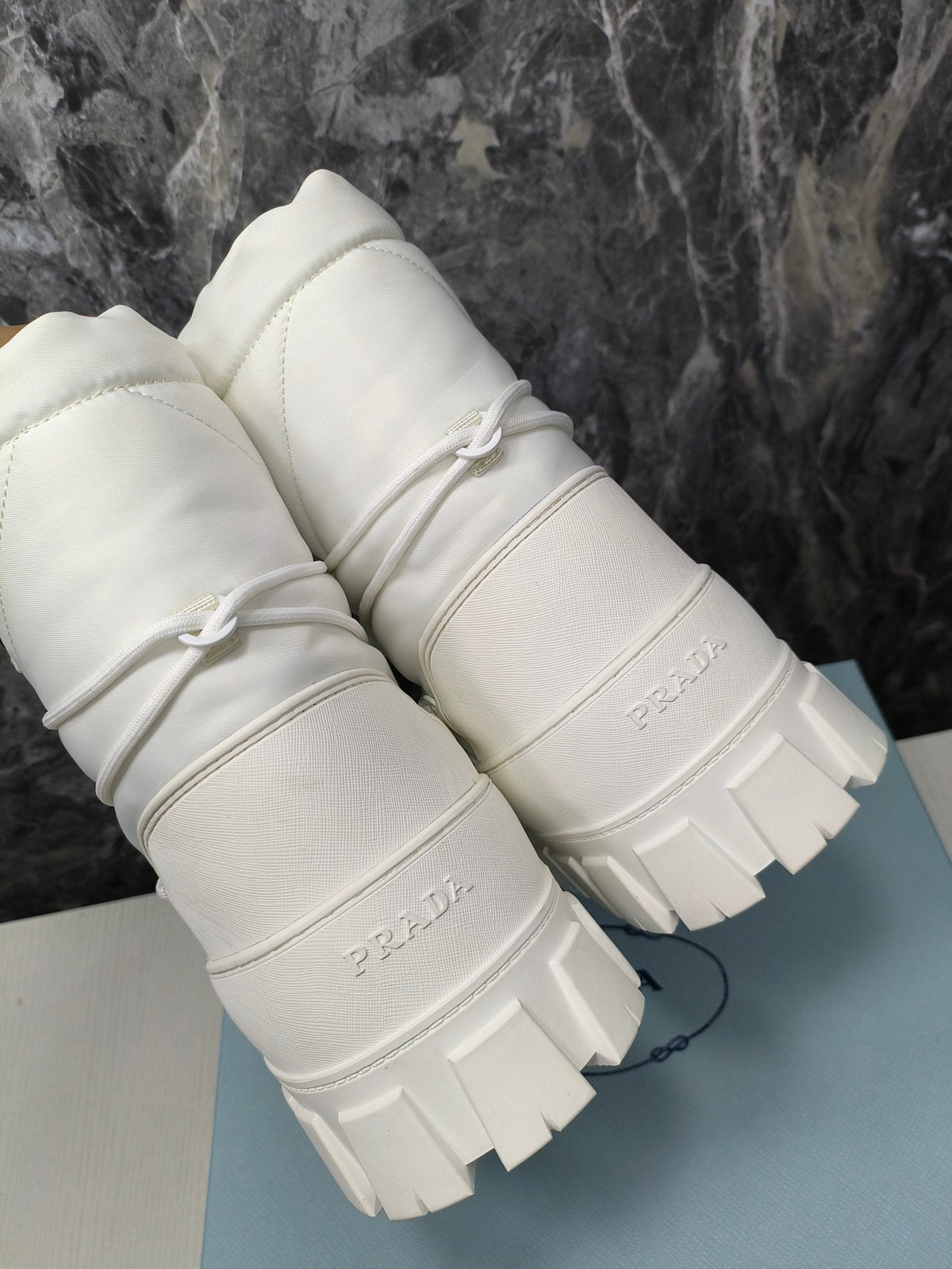 PRA RE-NYLON GABARDINE APRÈS SKI BOOTIES WHITE