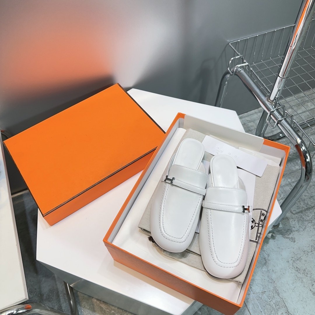 Lena Mule White Leather