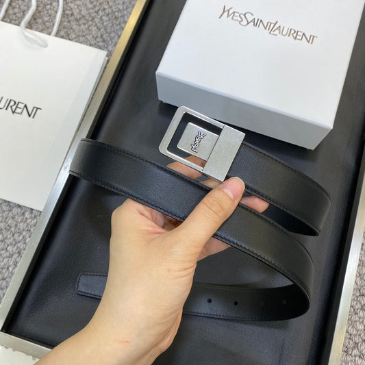 YSL 25S BELT 30 MM IN BLACK CALFSKIN 548092 mysite