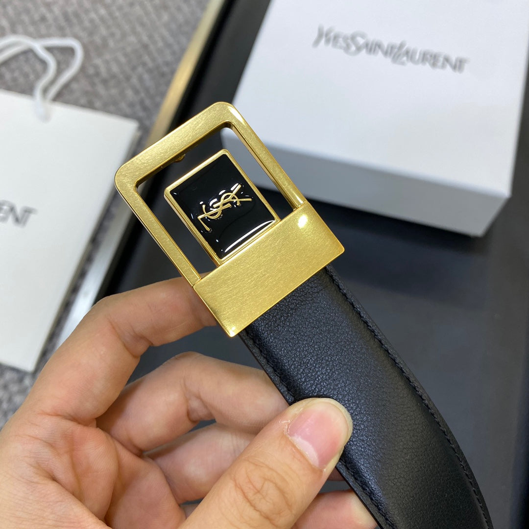 YSL 25S BELT 30 MM IN BLACK CALFSKIN 548094 mysite