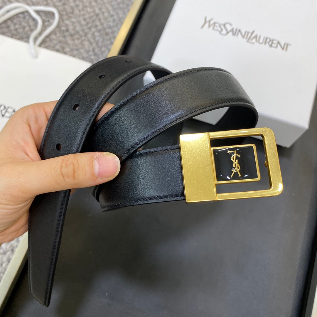 YSL 25S BELT 30 MM IN BLACK CALFSKIN 548094 mysite