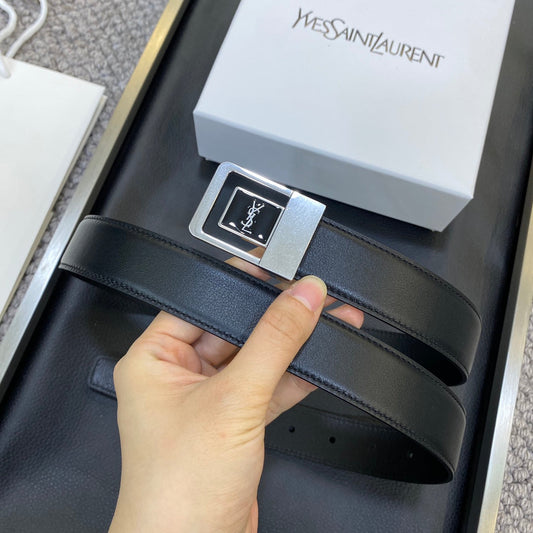 YSL 25S BELT 30 MM IN BLACK CALFSKIN 548095 mysite