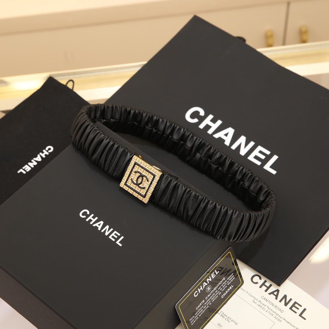 CHANEL 26S BELT 30 MM IN BLACK CALFSKIN 658425 mysite