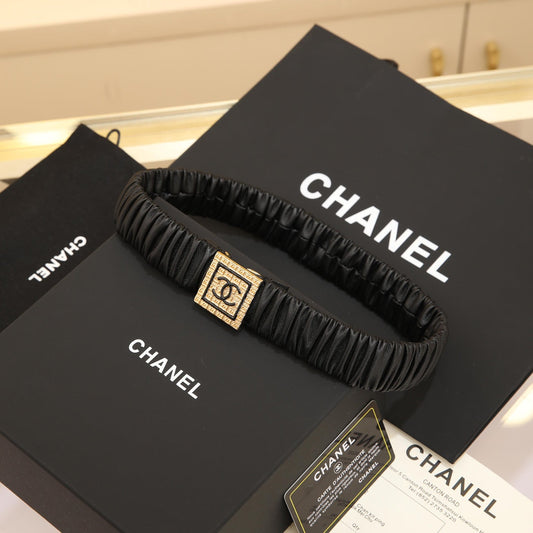 CHANEL 26S BELT 30 MM IN BLACK CALFSKIN 658425 mysite