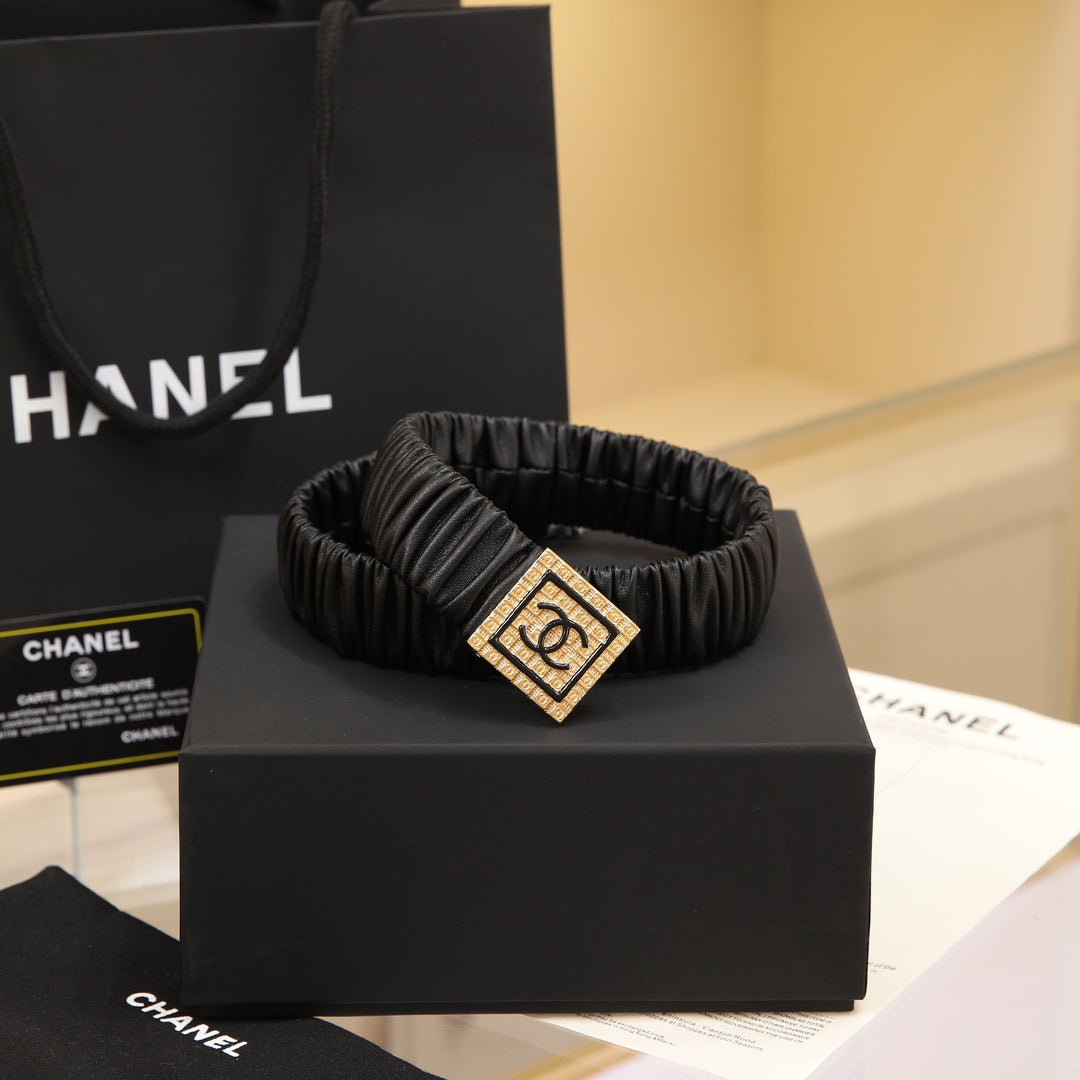 CHANEL 26S BELT 30 MM IN BLACK CALFSKIN 658425 mysite