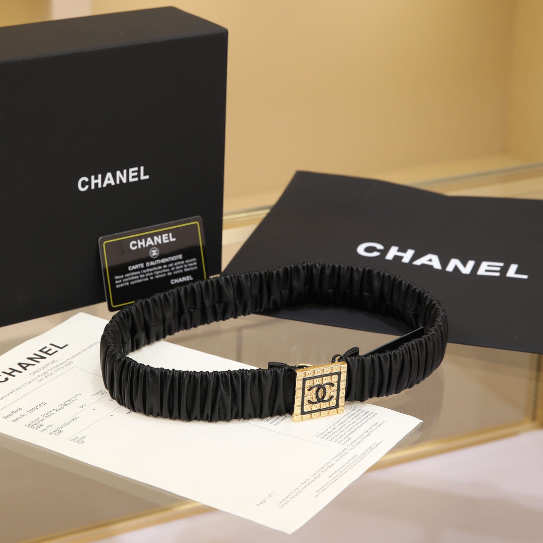 CHANEL 26S BELT 30 MM IN BLACK CALFSKIN 658425 mysite