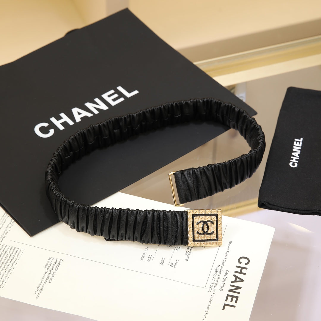 CHANEL 26S BELT 30 MM IN BLACK CALFSKIN 658425 mysite
