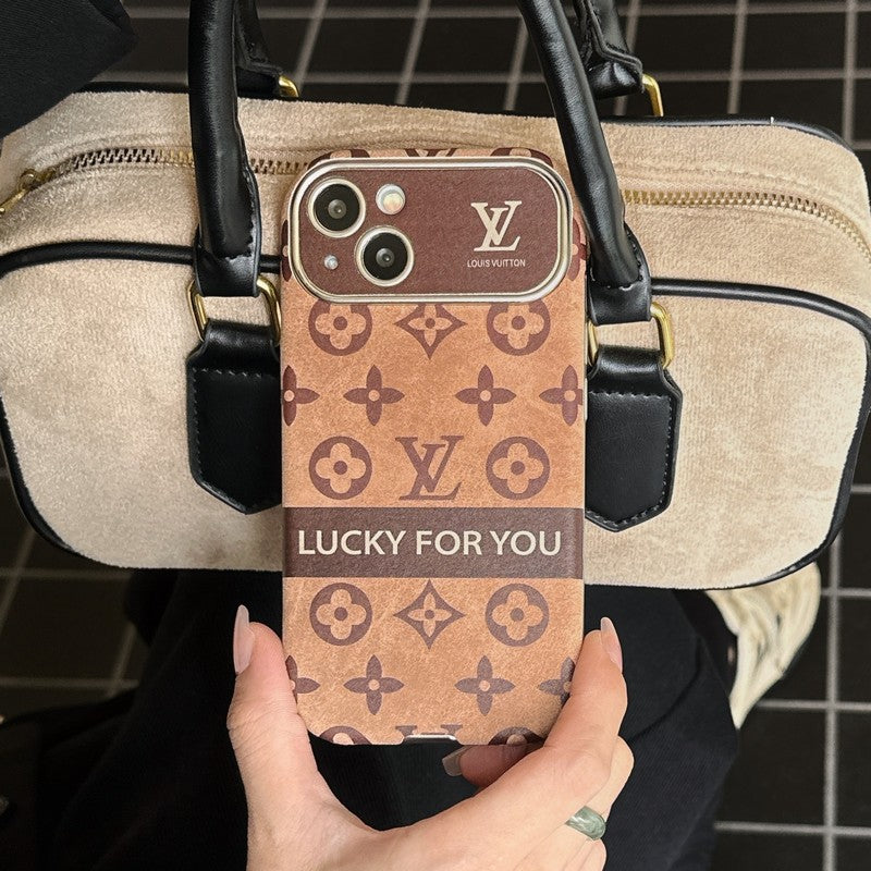 Luxury Brown & Black Classic Leather iPhone Case mysite