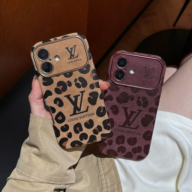 Luxury Brown & Purple Color Leather iPhone Case mysite