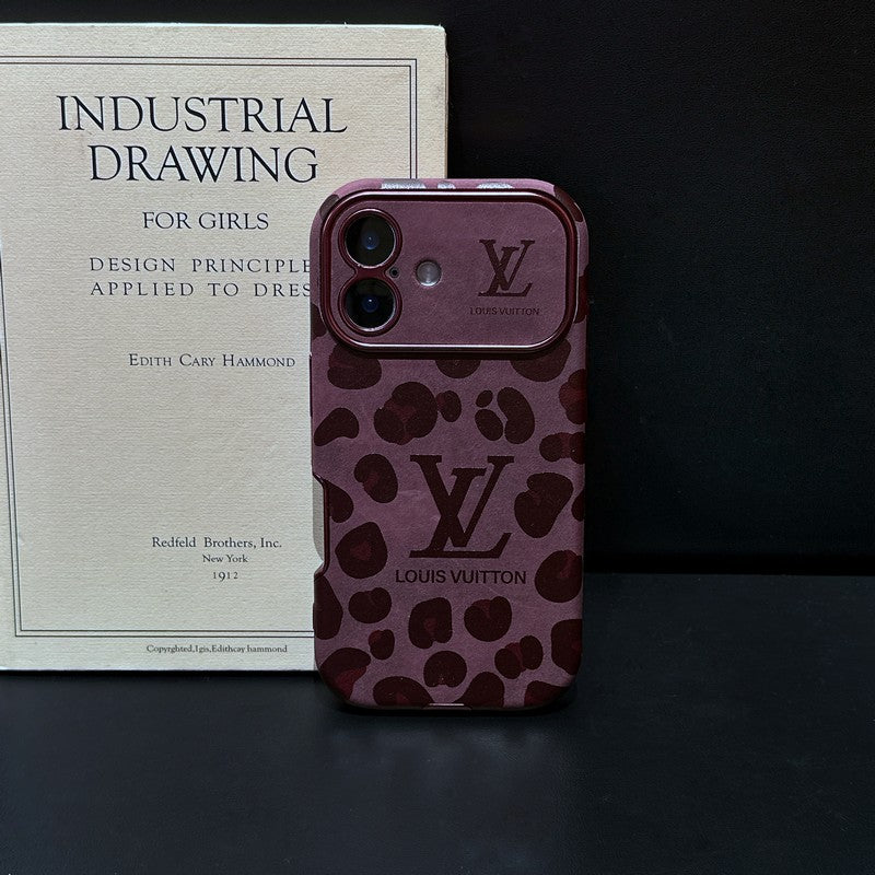Luxury Brown & Purple Color Leather iPhone Case mysite