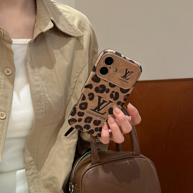 Luxury Brown & Purple Color Leather iPhone Case mysite