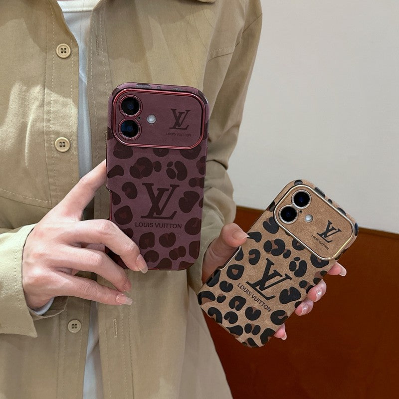 Luxury Brown & Purple Color Leather iPhone Case mysite