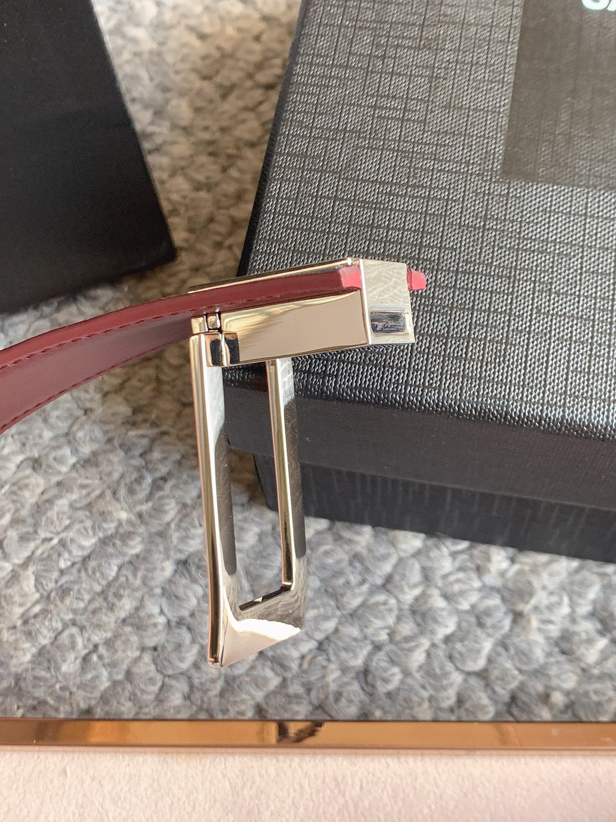 YSL 25S BELT 24 MM IN DARK RED CALFSKIN STYLE 4 529683 mysite