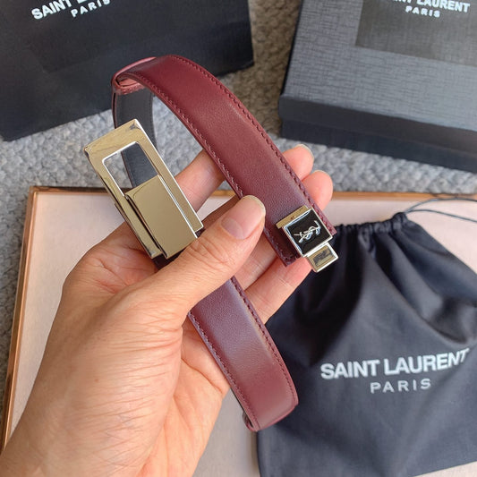 YSL 25S BELT 24 MM IN DARK RED CALFSKIN STYLE 4 529683 mysite