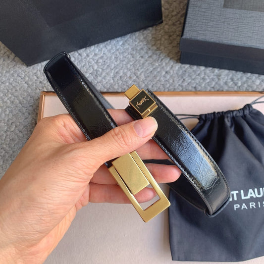 YSL 25S BELT 24 MM IN BLACK CALFSKIN STYLE 1 529687 mysite